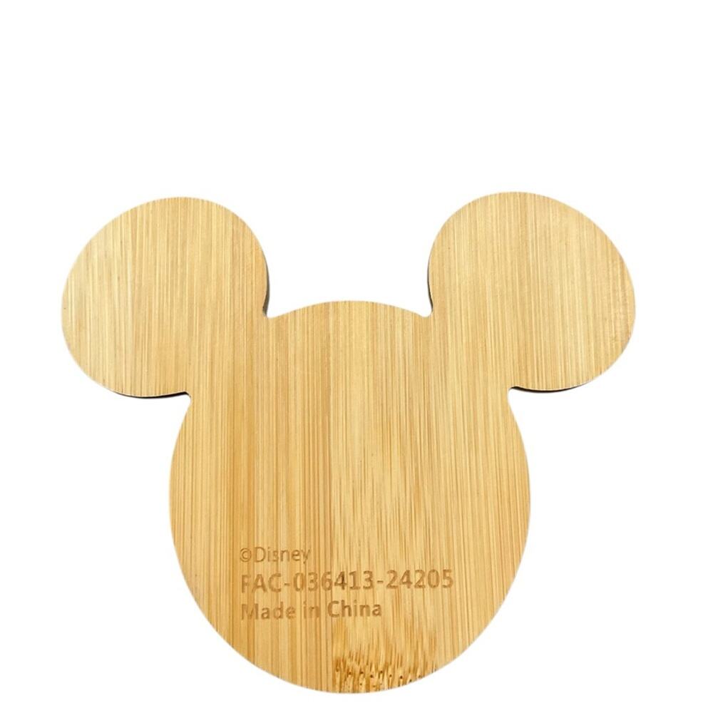 Disney Bamboo Mickey Mouse Coasters Natural Set of 4 NEW - Picture 11 of 12